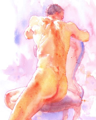 nude watercolour drawing