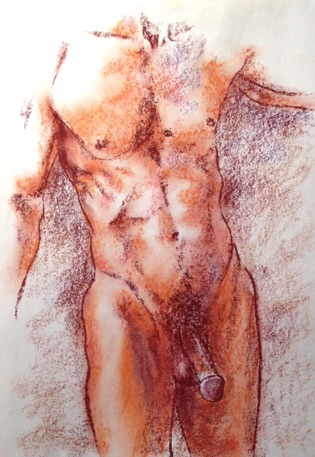 male nude pastel